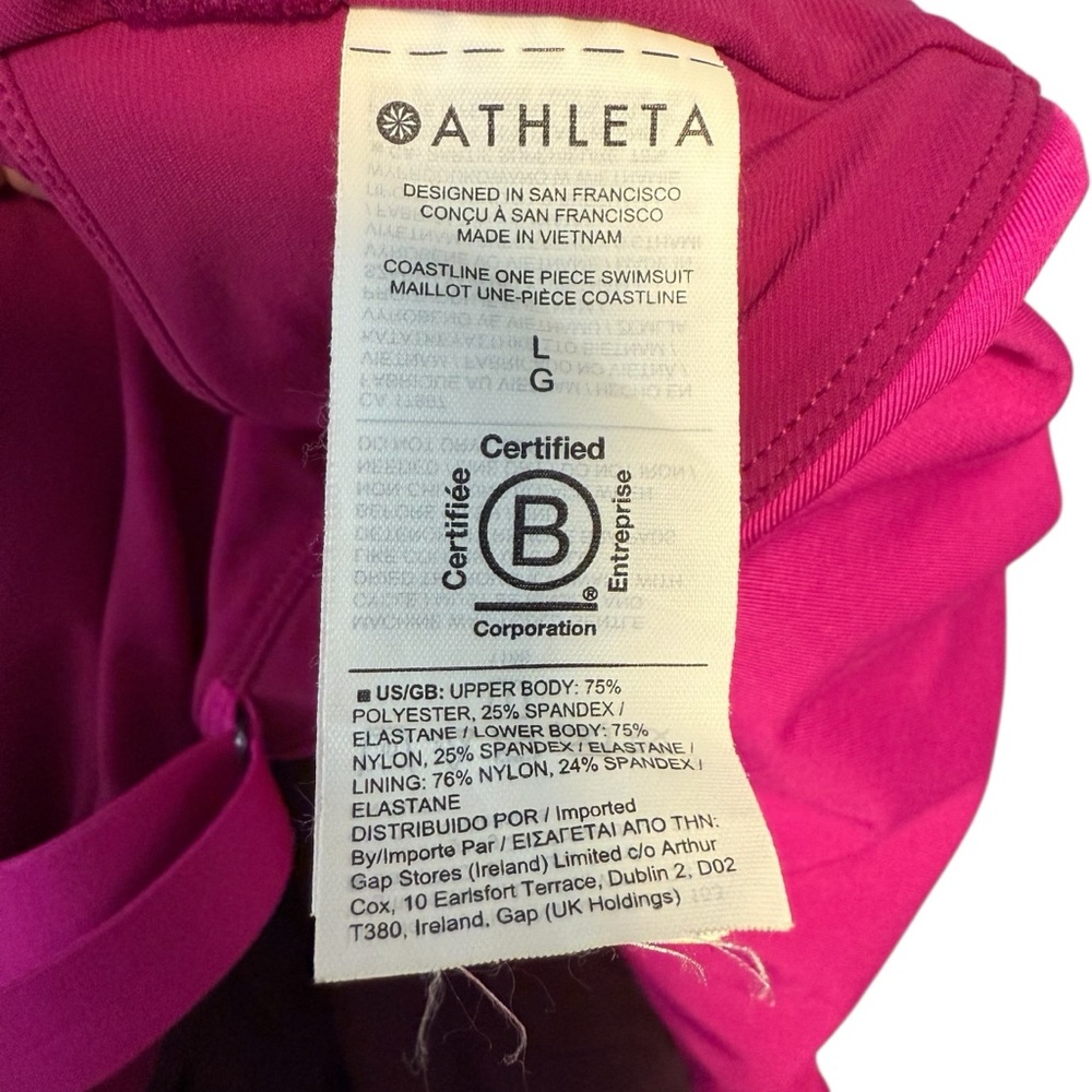 Athleta | Coastline One‎ Piece Swimsuit Electric Fuchsia Size L - Picture 9 of 11